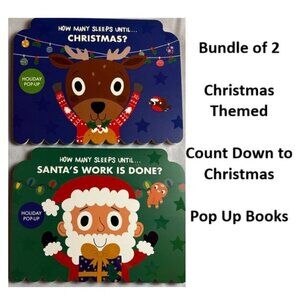 Christmas Price Drop - 2 Pop-Up Board Books, "How Many Sleeps Until..."